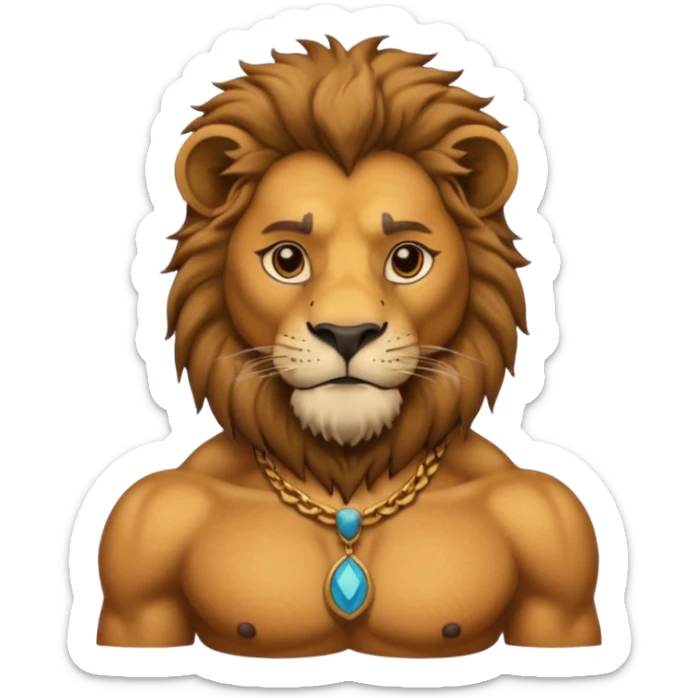 lion with a human neck (photo must be cropped to the middle of the neck) sticker