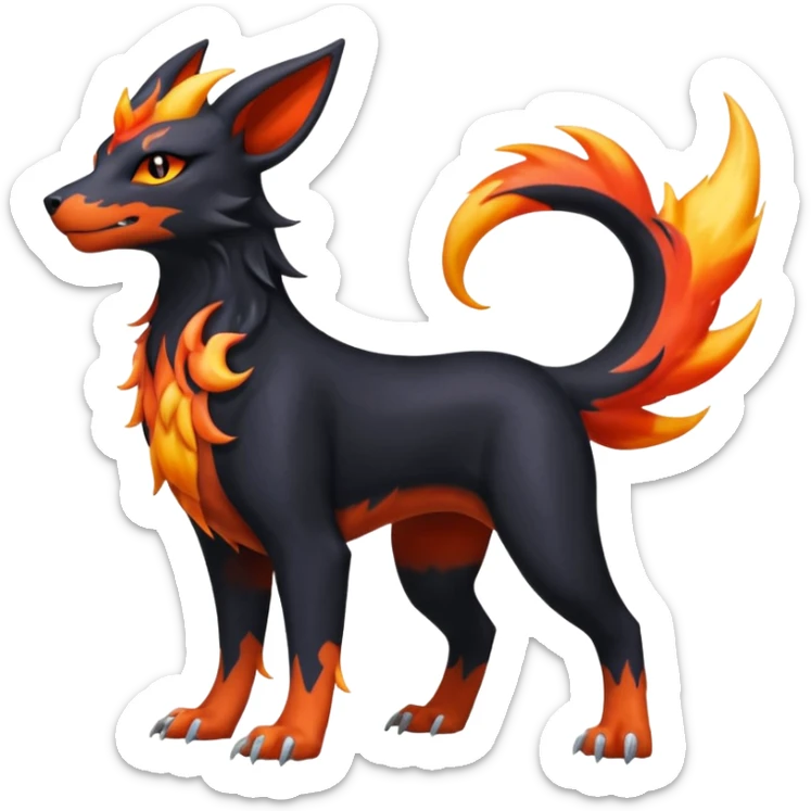 
Canine-Litten-Houndoom-Amaura-Salandit-Noibat-Flareon-Fakémon-fusion (full body) sticker