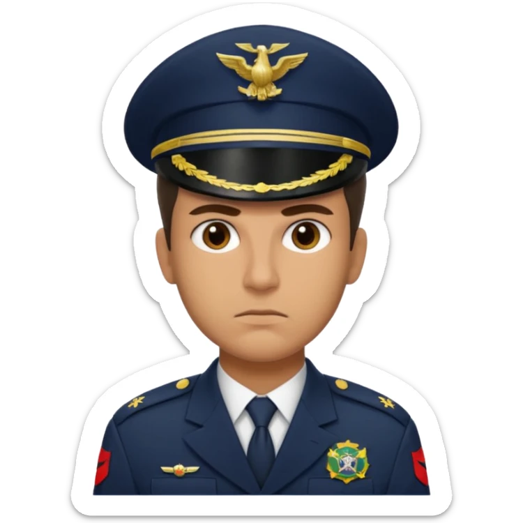 crie emojis de um militar do corpo de fuzileiros navais do brasil com cara de mau sticker