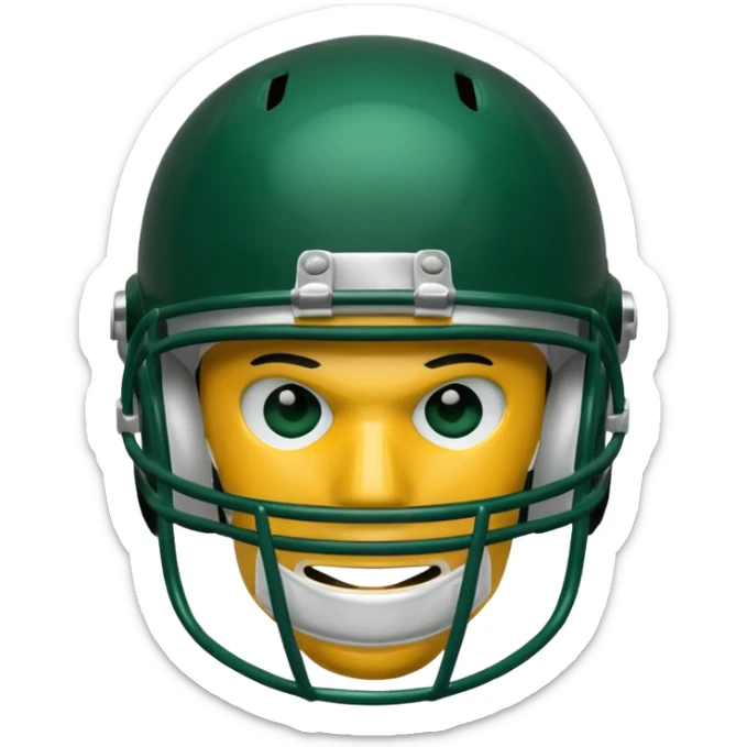 College football player helmet in dark green color  sticker