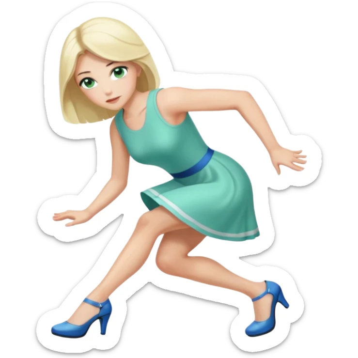 prince, black hair, blue eyes, garment, woman, blonde hair, green eyes, bending knee, sleveless white dress, sticker