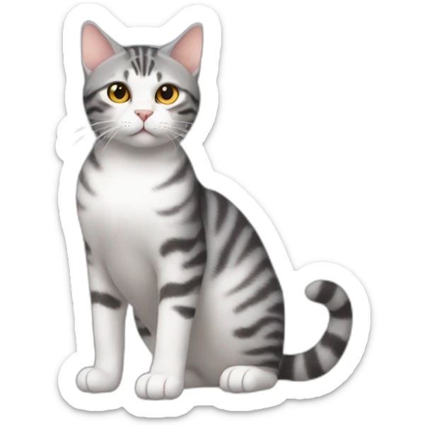 cat-American shorthair cat-whole body-go to the toilet sticker