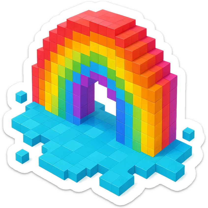 Water in rainbow  sticker