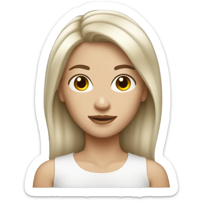 White skin highlight hair woman sticker