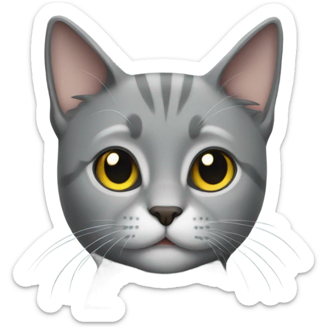 Gray cat sticker