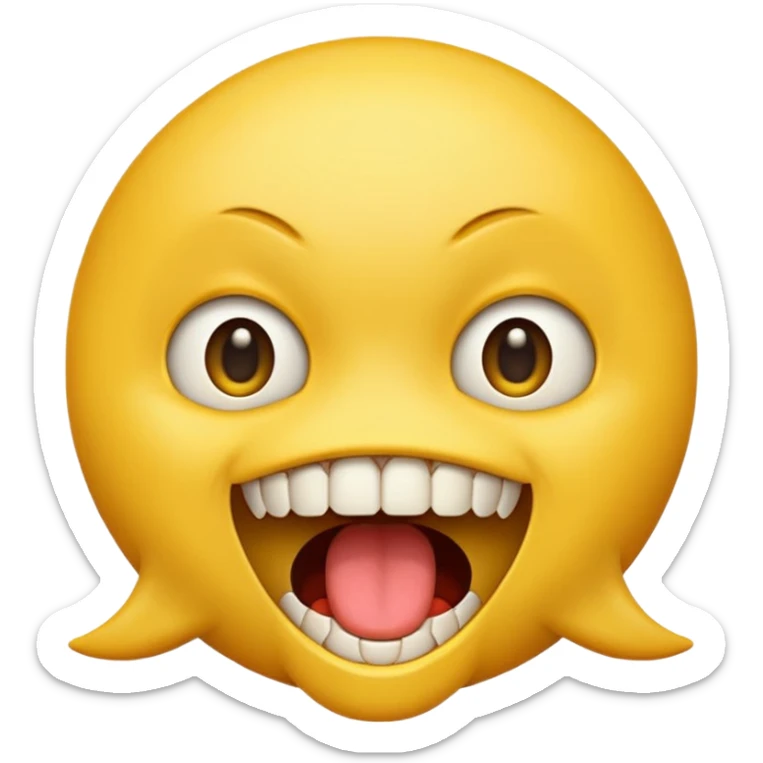 a face with a large opened mouth in emoji of whatsapp style (yellow), not humanized. The ones you generate are strange sticker