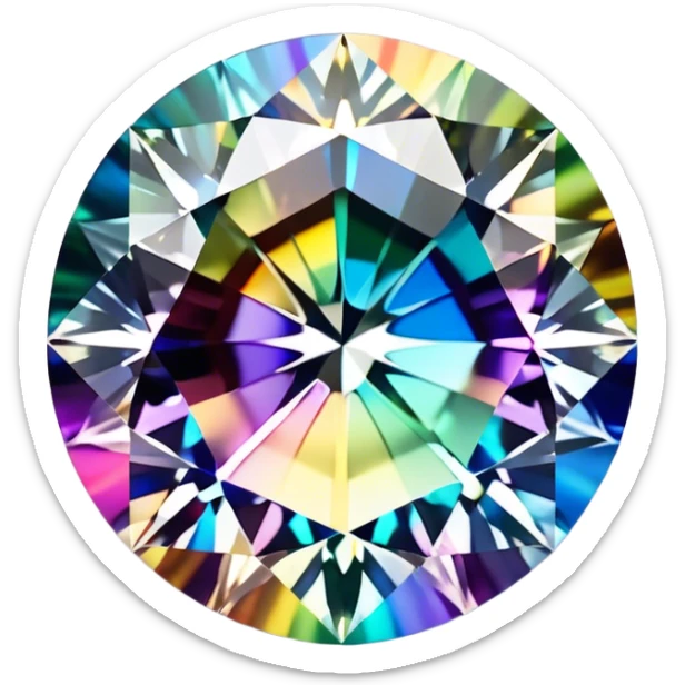 Cinematic Realistic Diamond Emoji, Brilliant and sparkling, with perfectly cut facets reflecting light in dazzling rainbows, resting upon a soft velvet background. The sharp, clean edges reflect light in every direction, creating a mesmerizing shine. Soft glowing outline, capturing the essence of timeless luxury and radiant beauty in a single, flawless diamond! sticker