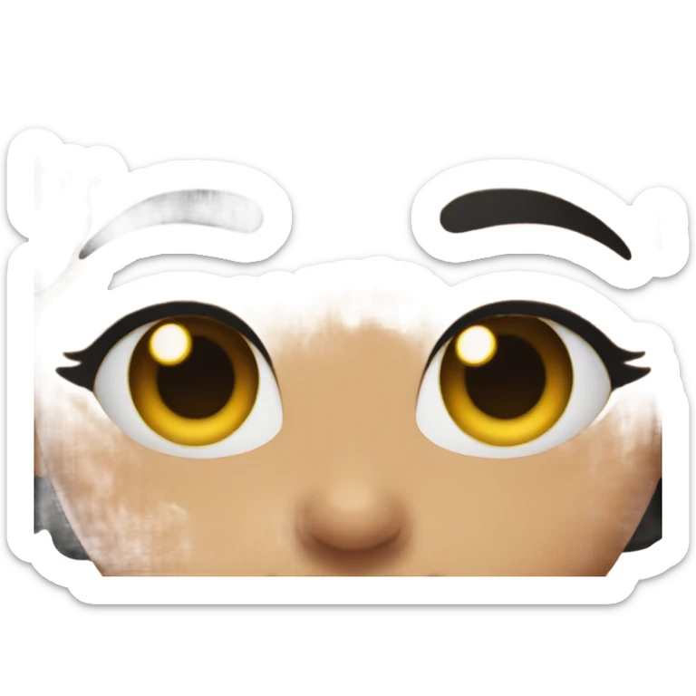 black short hair girl with round eyes and lashes  sticker