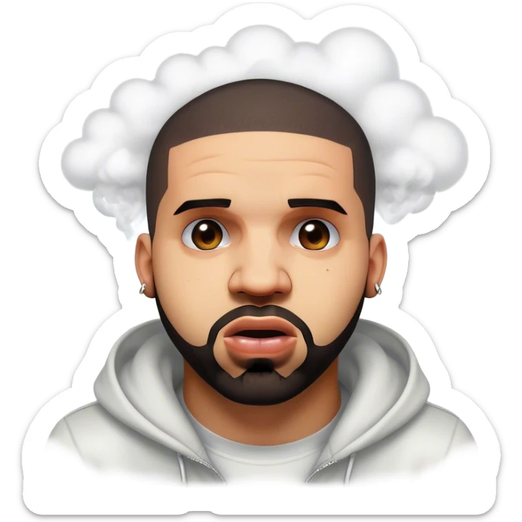 drake the rapper, extremely mad, with steam coming out of his ears sticker
