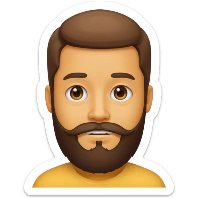 a person with a beard, emoji style sticker