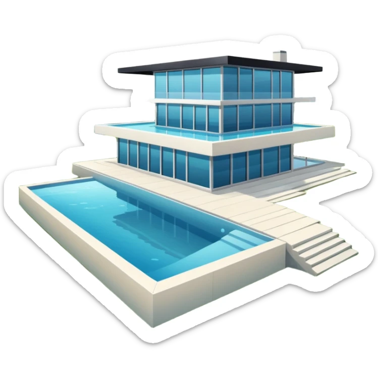 modern house on the hill, with a pool ON THE HILL WITH VIEW OF THE CITY sticker