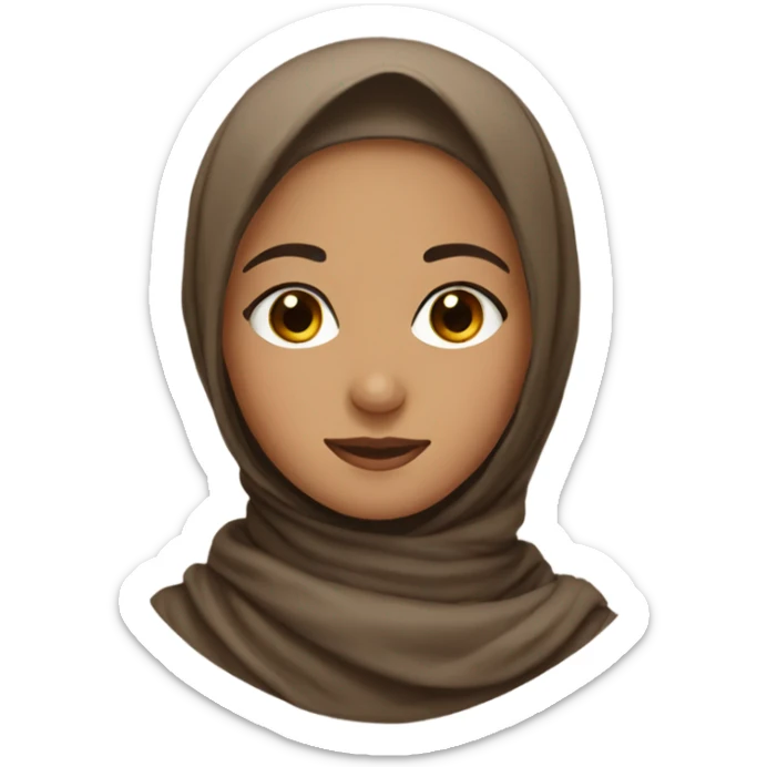 Muslim girl with a brown scarf and brown eyes sticker
