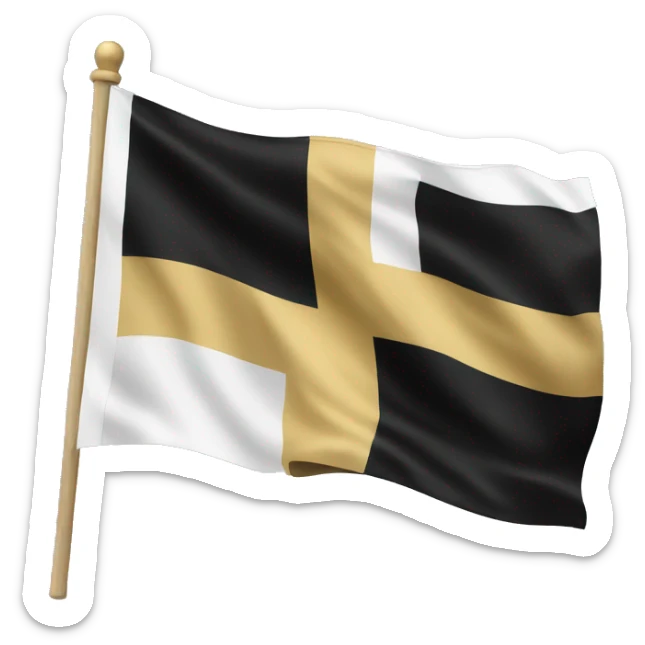 Flag with the colours white, gold, black sticker