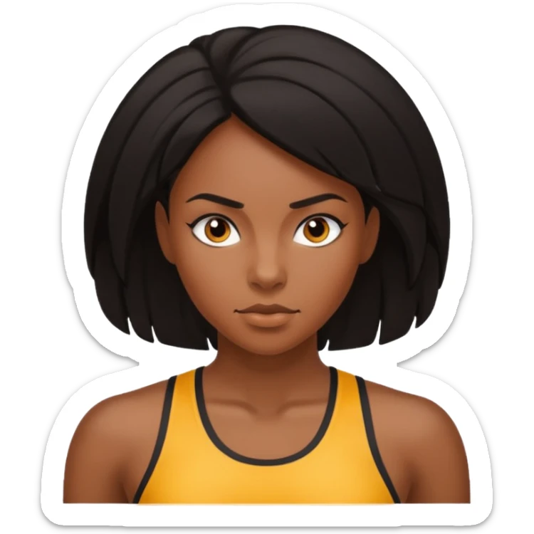 Femme noire avec cheveux noir et qui fait du sport sticker