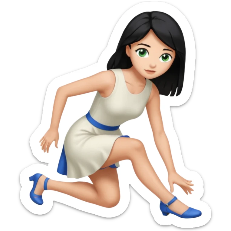King, upright, black Hair, blue eyes, whole body, Woman, bending knee, blonde, green eyes, sleveless White Dress, sticker