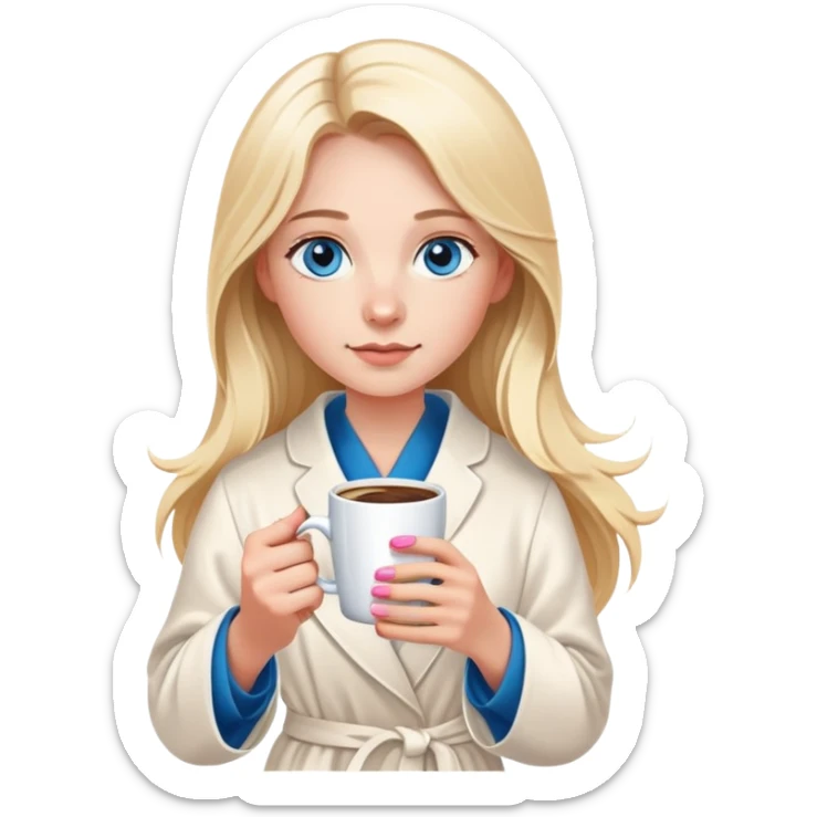 girl
blue eyes
long blond hair
wearing housecoat
holding a white mug of coffee
wearing rose gold apple watch girl
blue eyes
long blond hair
wearing housecoat
holding a white mug of coffee
wearing rose gold apple watch  sticker