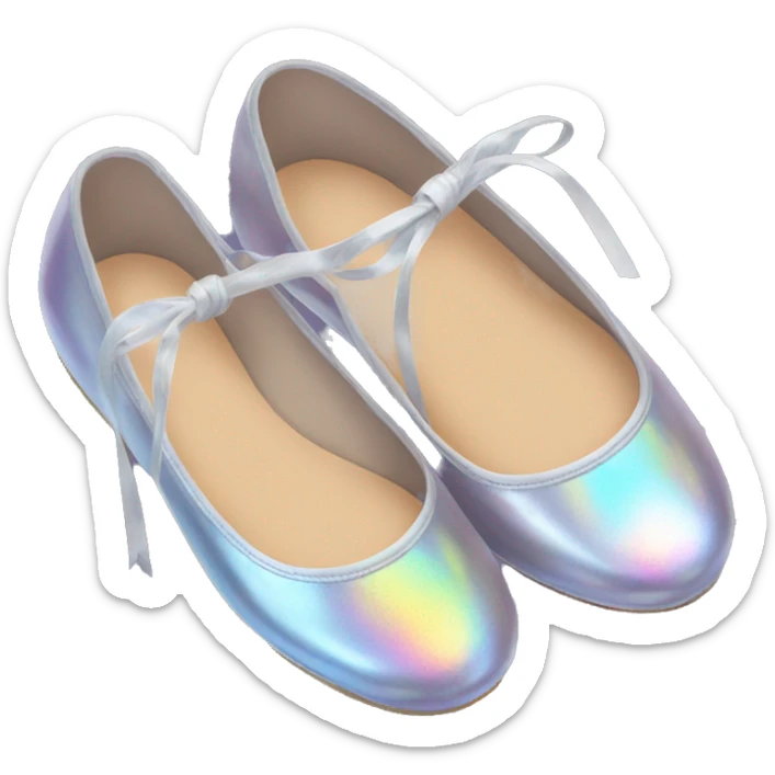 Pale holographic ballet flats sticker