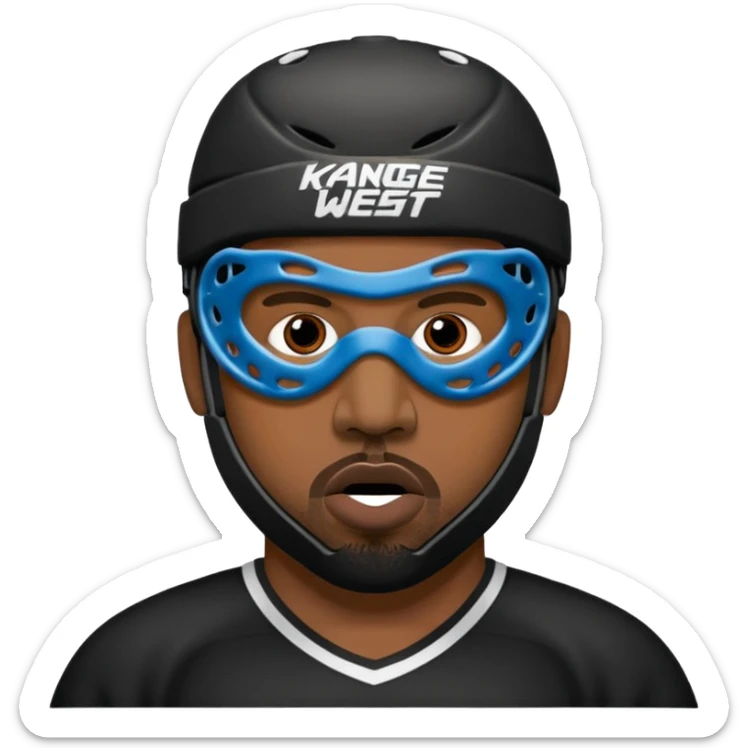 Masque de hockey de kanye west avec deux trous au dessus de la place de vision, et 6 trous en dessous de la place du nez without eyes and mouth  sticker