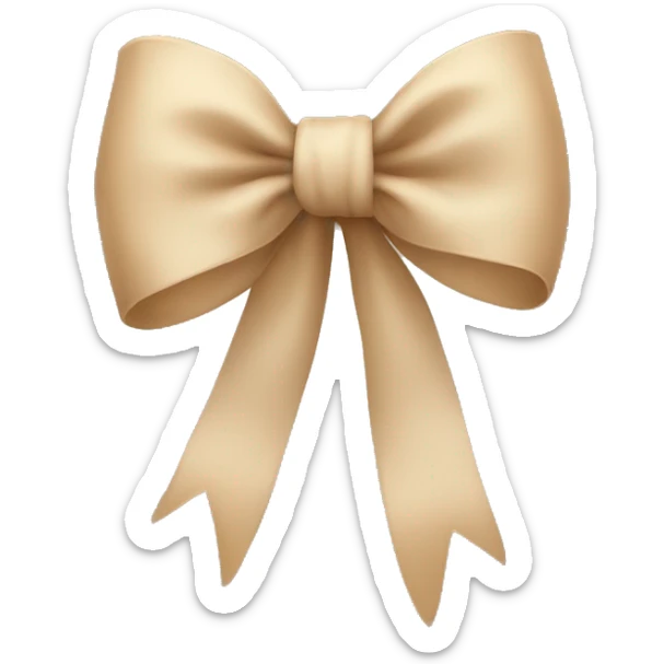 Beige bow sticker