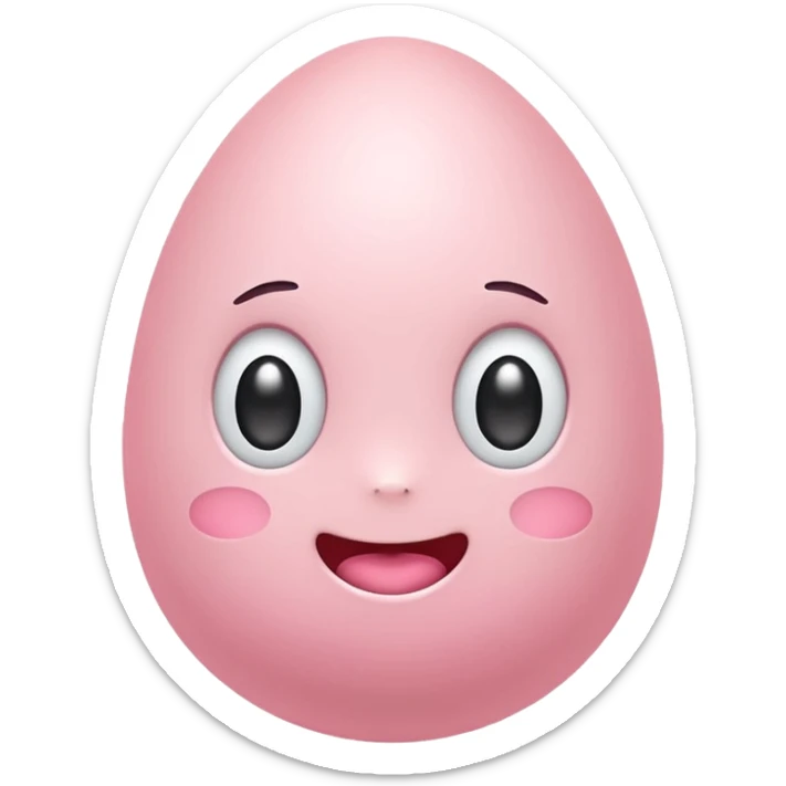 cute pastel pink egg emoji, kawaii style, soft glow, simple design, transparent background, twitch emote sticker