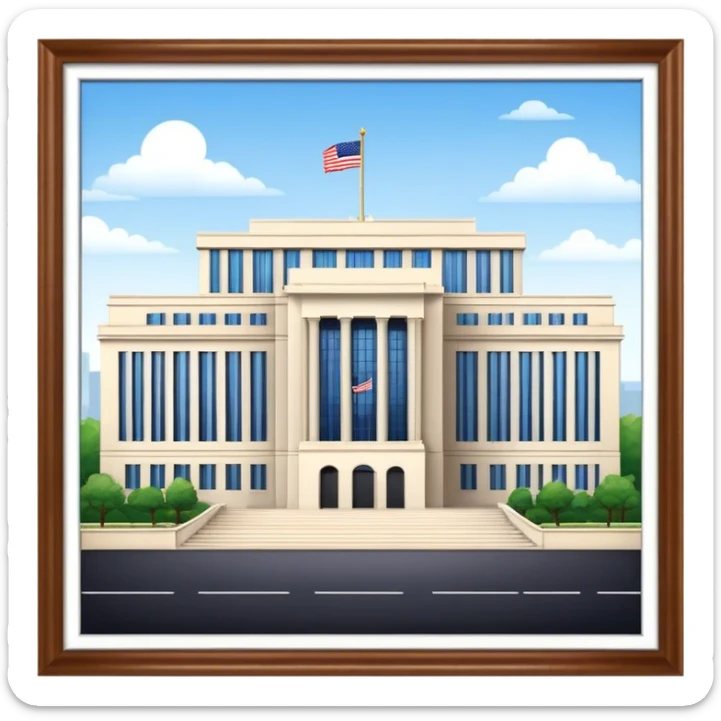 beautiful large building of the US Embassy. it looks very realistic sticker