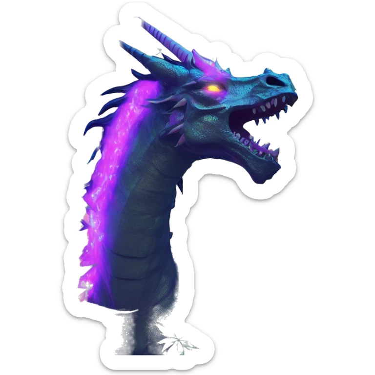 420 .Zombie_ Vaporwave black holographic oilslick zombie dragon unicorn smoking yellow caution tape hemp leaves unicorn Pegasus hemp plants sticker