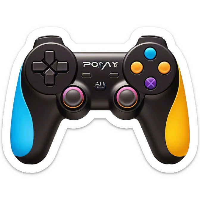 Clash of Clans aesthetic: Cinematic Playful PlayStation Move Controllers Portrait Emoji, rendered in a 3D vector-style similar to standard emojis with minimal shading and bold, simplified shapes. A compact, distinct form with signature details, softly glowing with a cutting-edge console technology charm. Simplified yet unmistakably iconic, highly detailed and consistent, glowing with a soft radiance and high shine. Stylized with a touch of technological advancement and a soft glowing outline, capturing the essence of a beloved gaming relic with a friendly, playful manner! sticker