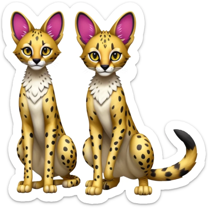 Anthro Epic Edgy Colorful Serval-Vernid-Trico full body sticker