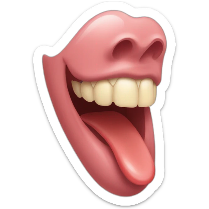 Tongue on the top of inside of mouth, good jawline sticker