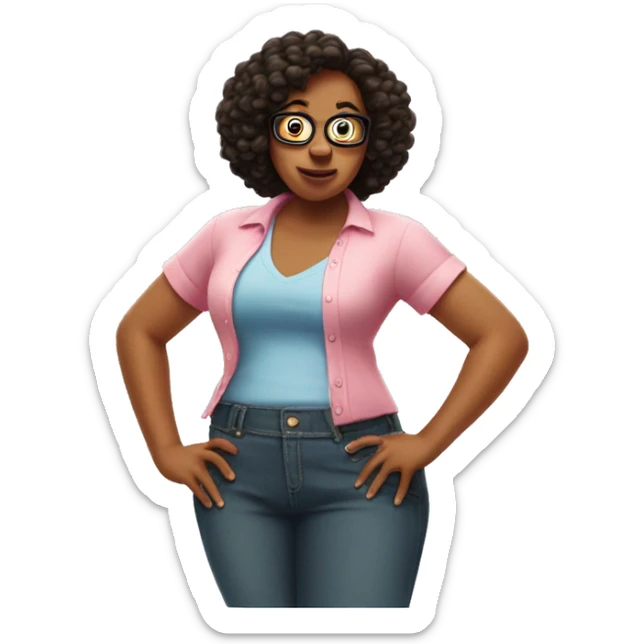 rasputia from the movie norbit standing with her hands on her hips in a sassy way sticker