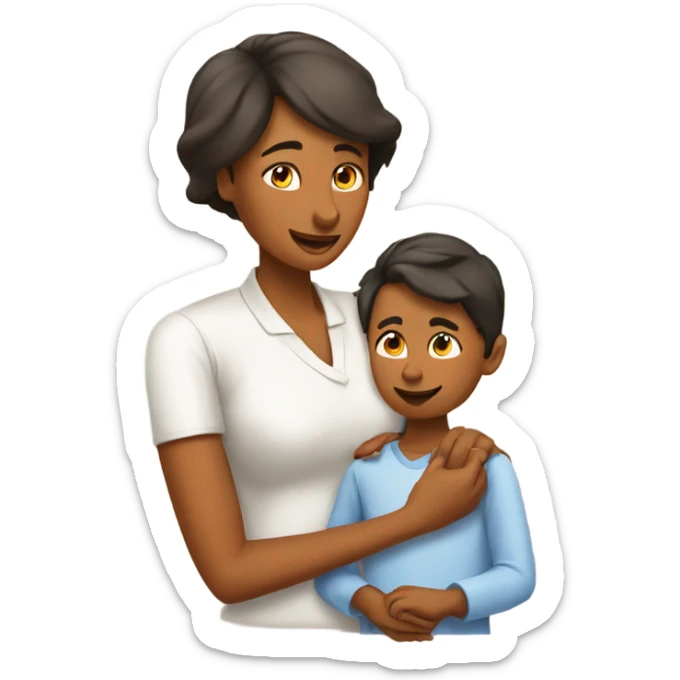 woman fox taking care of her son and telling her husband she love him sticker