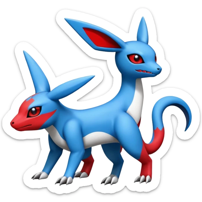  Cute Guilmon-Latias-Umbreon-Fakémon-hybrid-creature (full body)  sticker