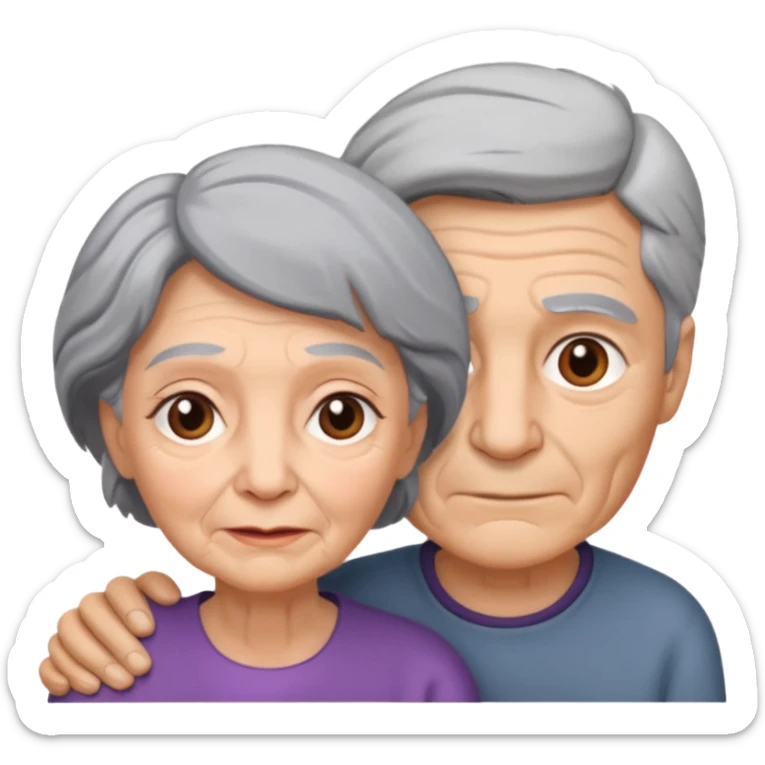 lo mismo que estas haciendo solo coloca alado de la abuela un hombre joven  sticker