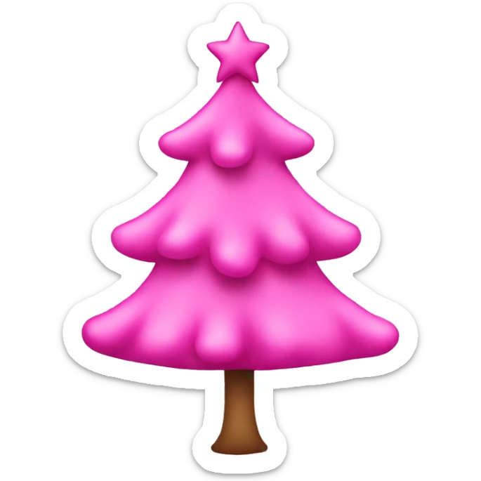 Pink Christmas tree sticker
