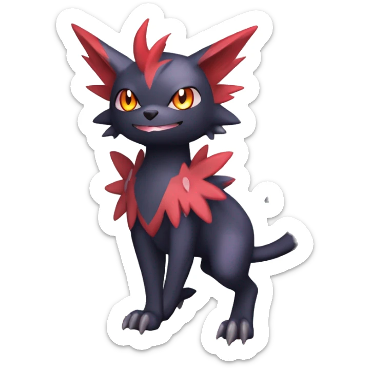  Kawaii Cool Anime Nargacuga-Noivern-Noibat-Litten-Zorua-Zoroark-Fakemon-fusion full body sticker
