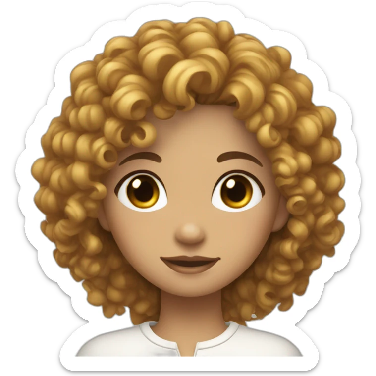 Girl Curly hair Loose clothing Wheat skin And a black collar  sticker