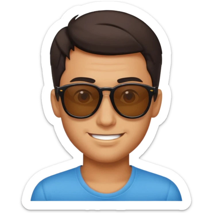 Guy smirking with sunglasses sticker