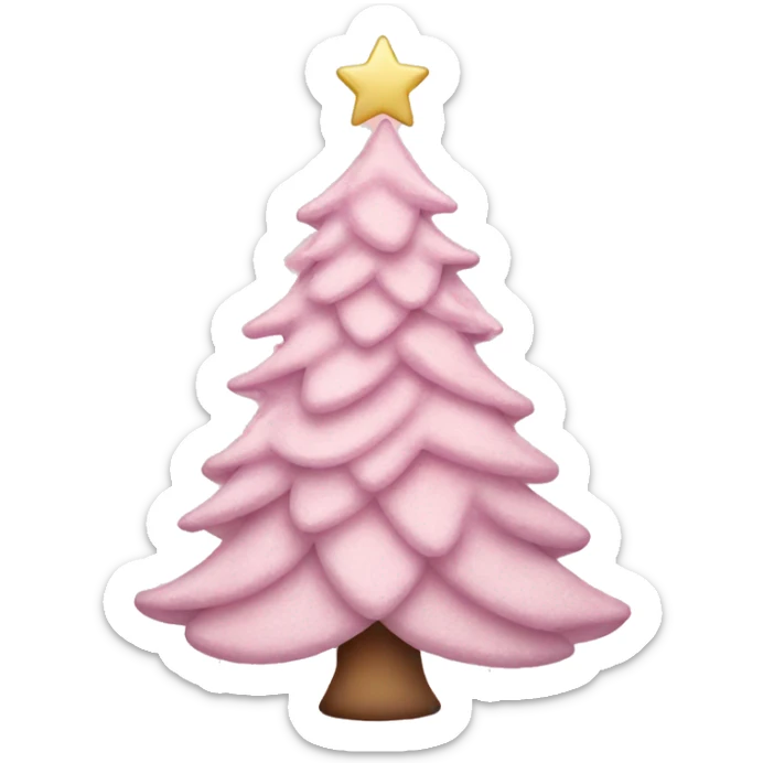pastel pink christmas tree sticker