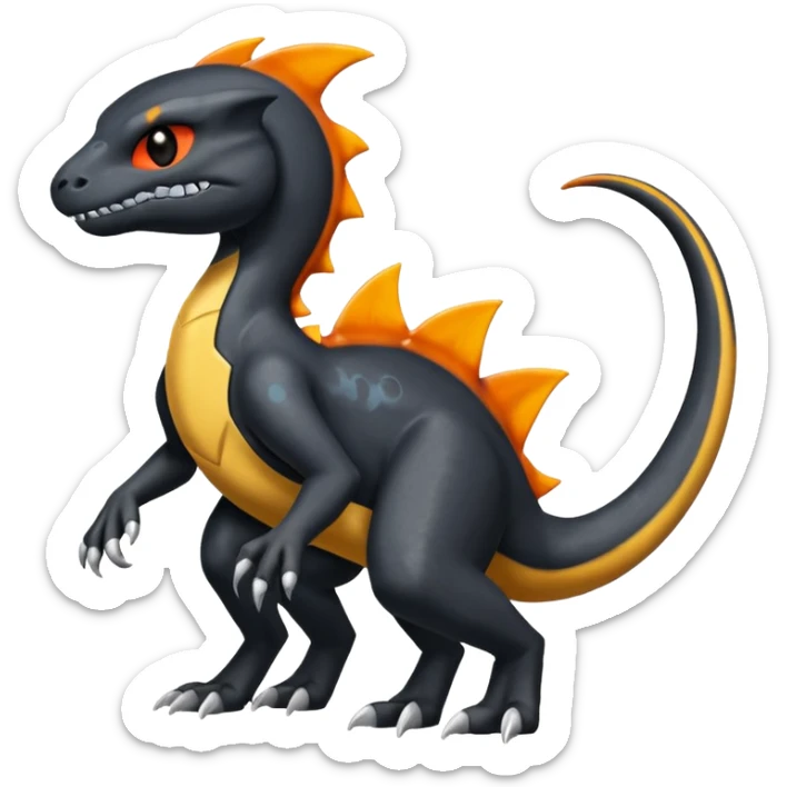 Shiny Duskull-Salandit-Umbreon-Charmeleon-Fakémon-hybrid-creature (full body)  sticker