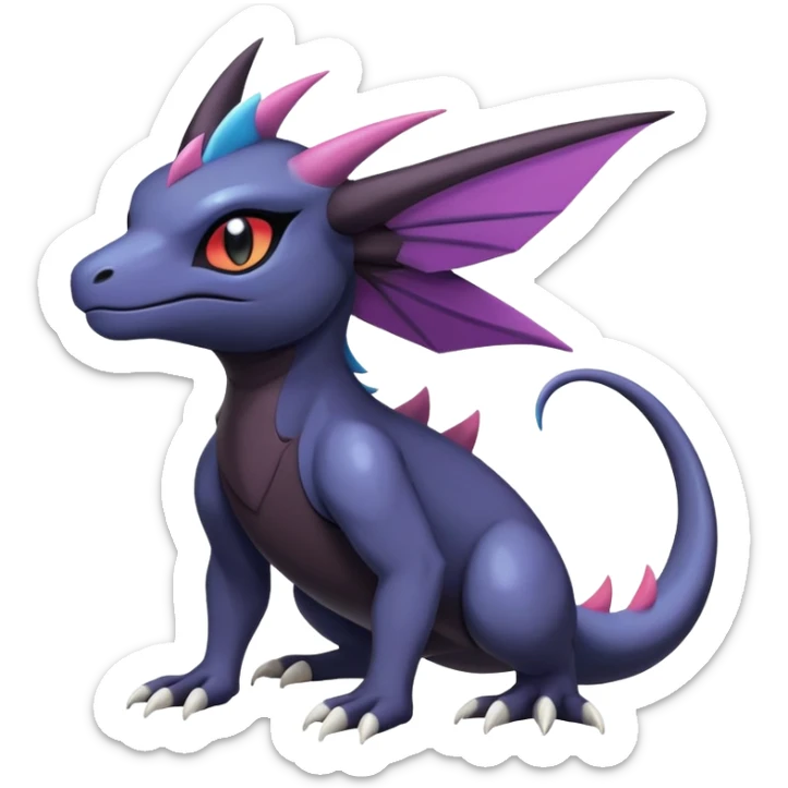 Shiny Cute Cool Salandit-Absol-Noibat-Noivern-Hybrid (Full body) sticker