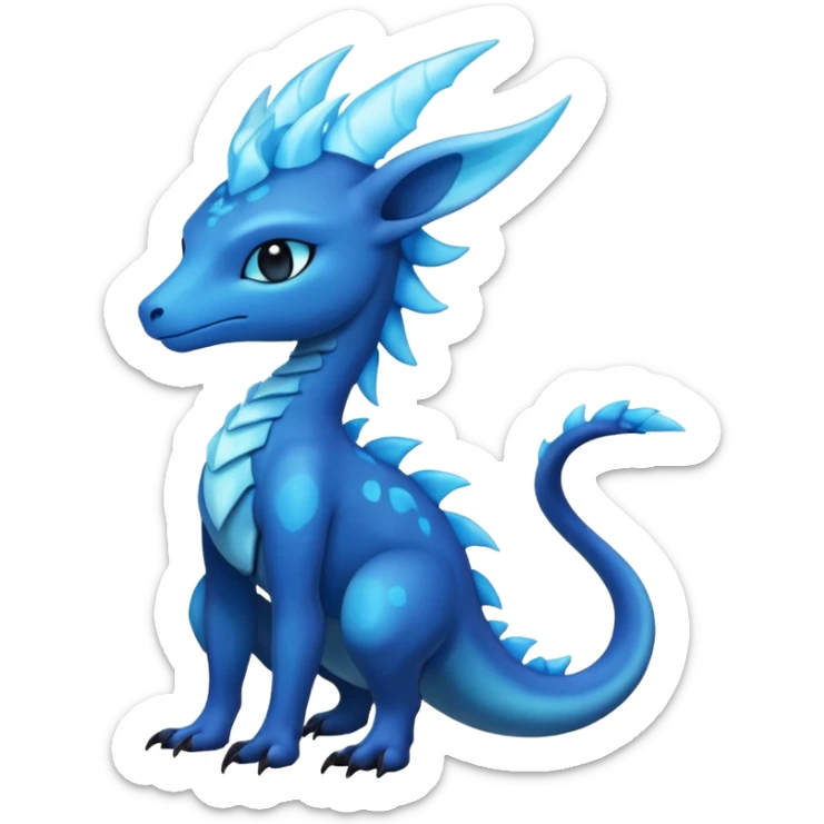 Shiny Dark Edgy  Aurorus-Inteleon-Amaura-Fakémon-hybrid-creature (full body)  sticker