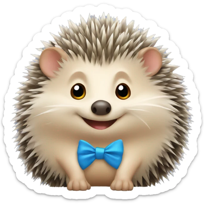 Hedgehog with bow sticker