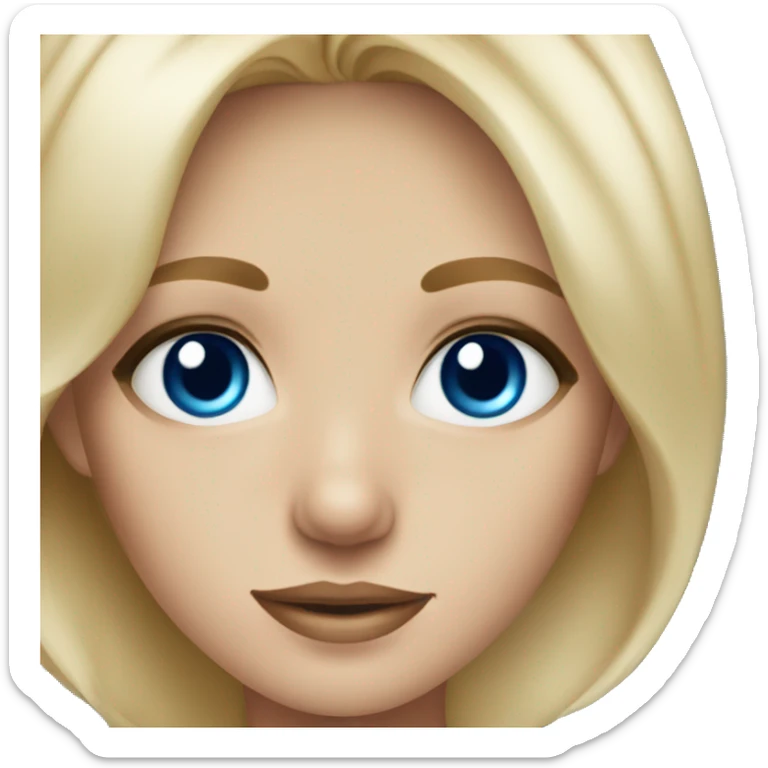 Polish blonde girl with blue eyes in blue dress sticker