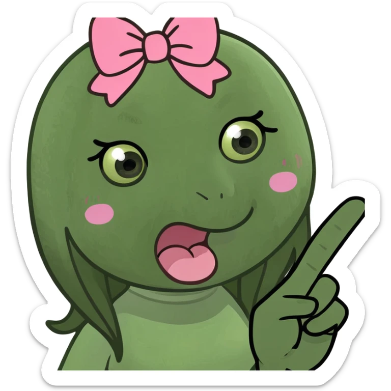 girly character sticking tongue out and showing peace hand sign, meme emoji style, exaggerated expression sticker