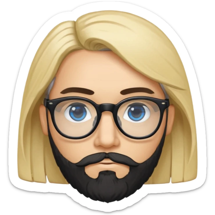 Quiero a un profesor de inglés que sea blanco con el pelo negro y corto que tenga barba pero no muy larga que tenga gafas con los ojos negros que esté fuerte y que al lado tenga a una chica rubia con los ojos azules y guapa sticker