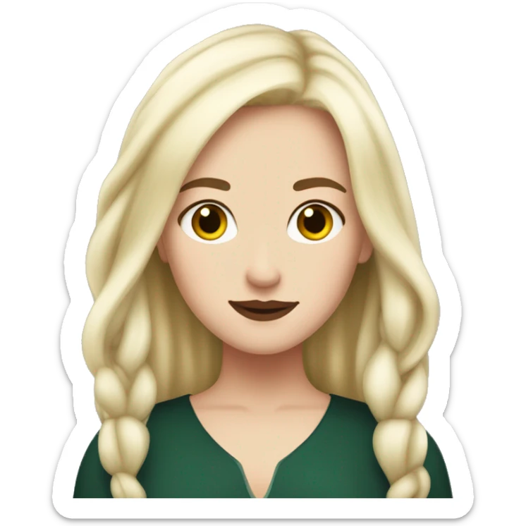 White girl with narcissa malfoy hair but red instead of white  sticker