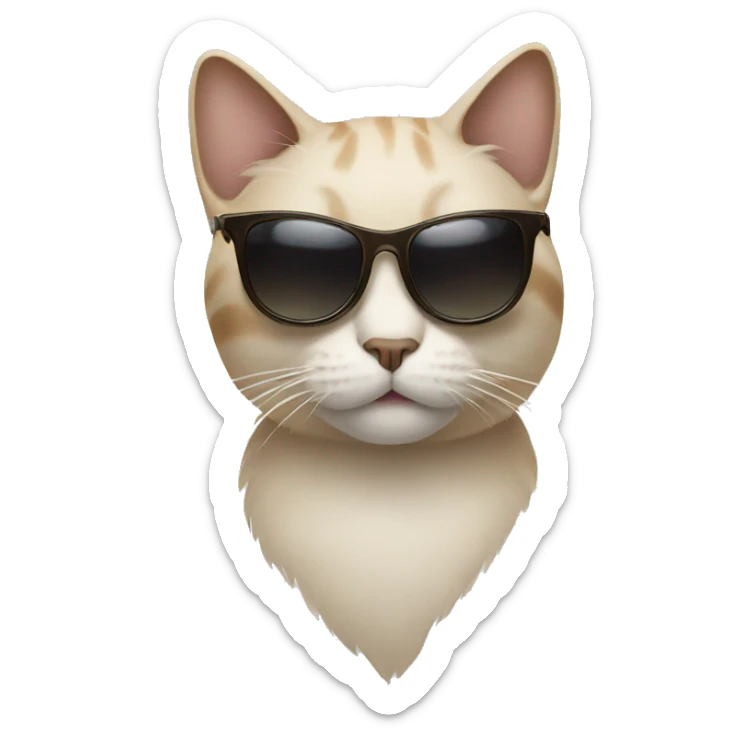 Cat with sunglasses sticker
