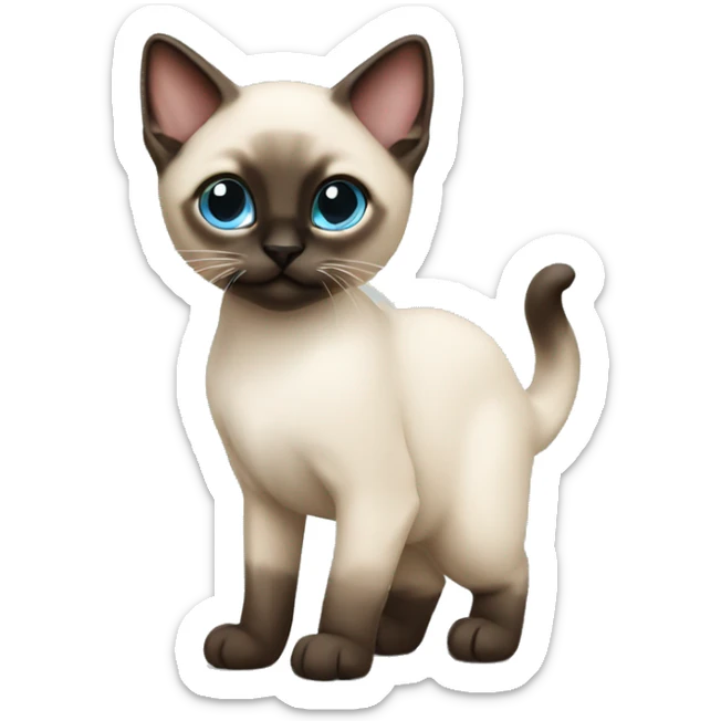 Siamese kitten standing  sticker