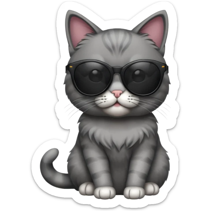 Cat with sunglasses sticker
