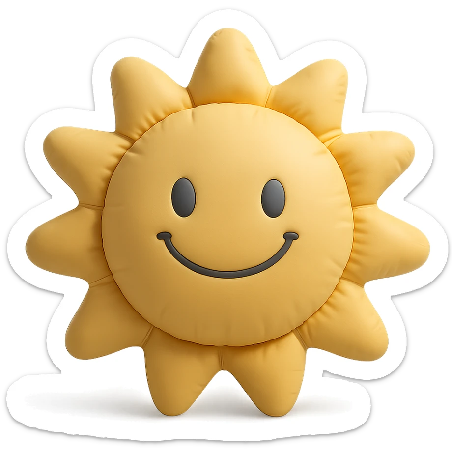 smiling sun sticker